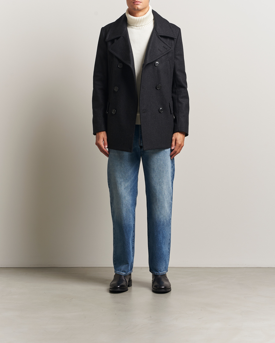 Uomini | Giacche | Tiger of Sweden | Mahler Wool/Cashmere Peacoat Charcoal