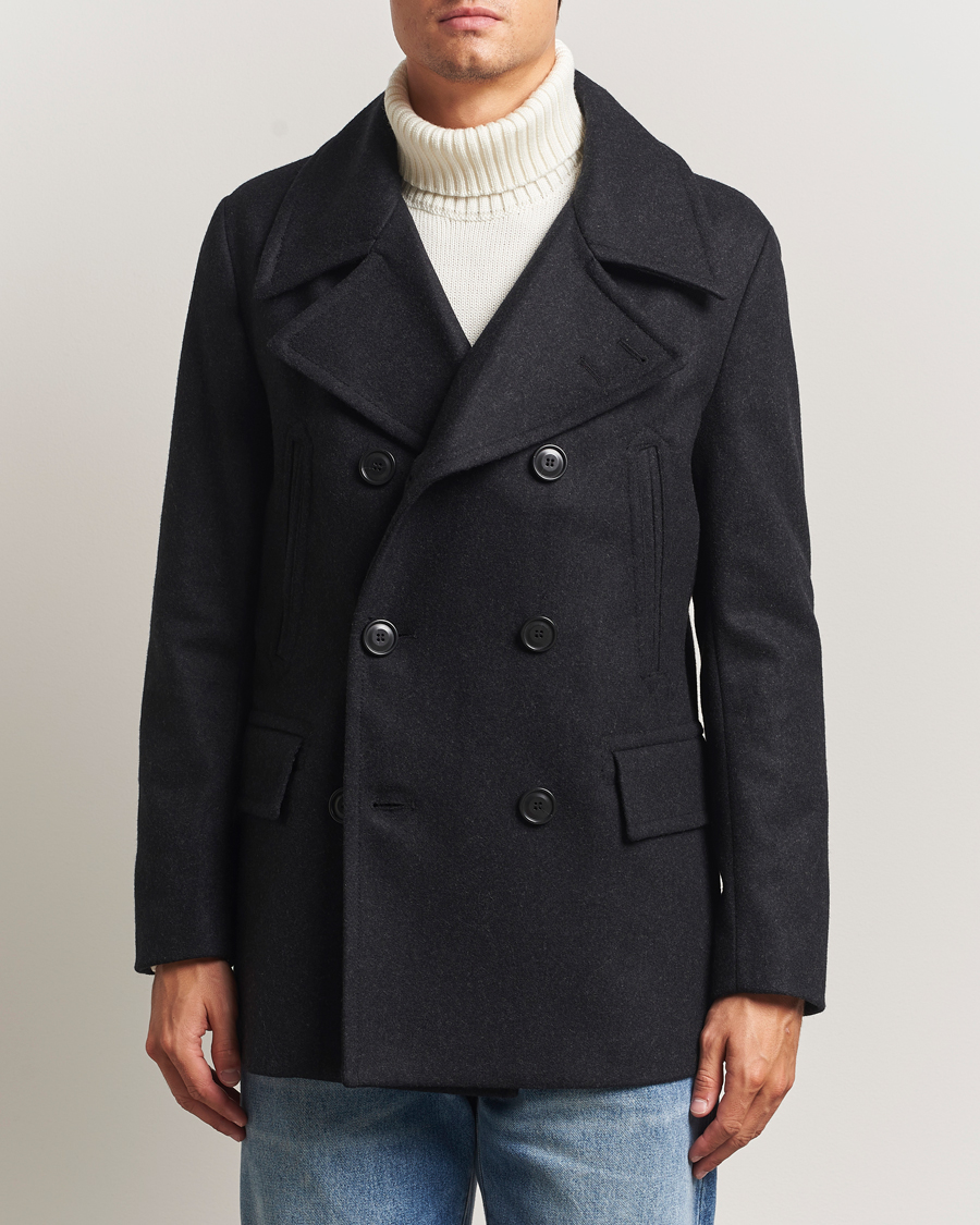 Uomini | Giacche | Tiger of Sweden | Mahler Wool/Cashmere Peacoat Charcoal