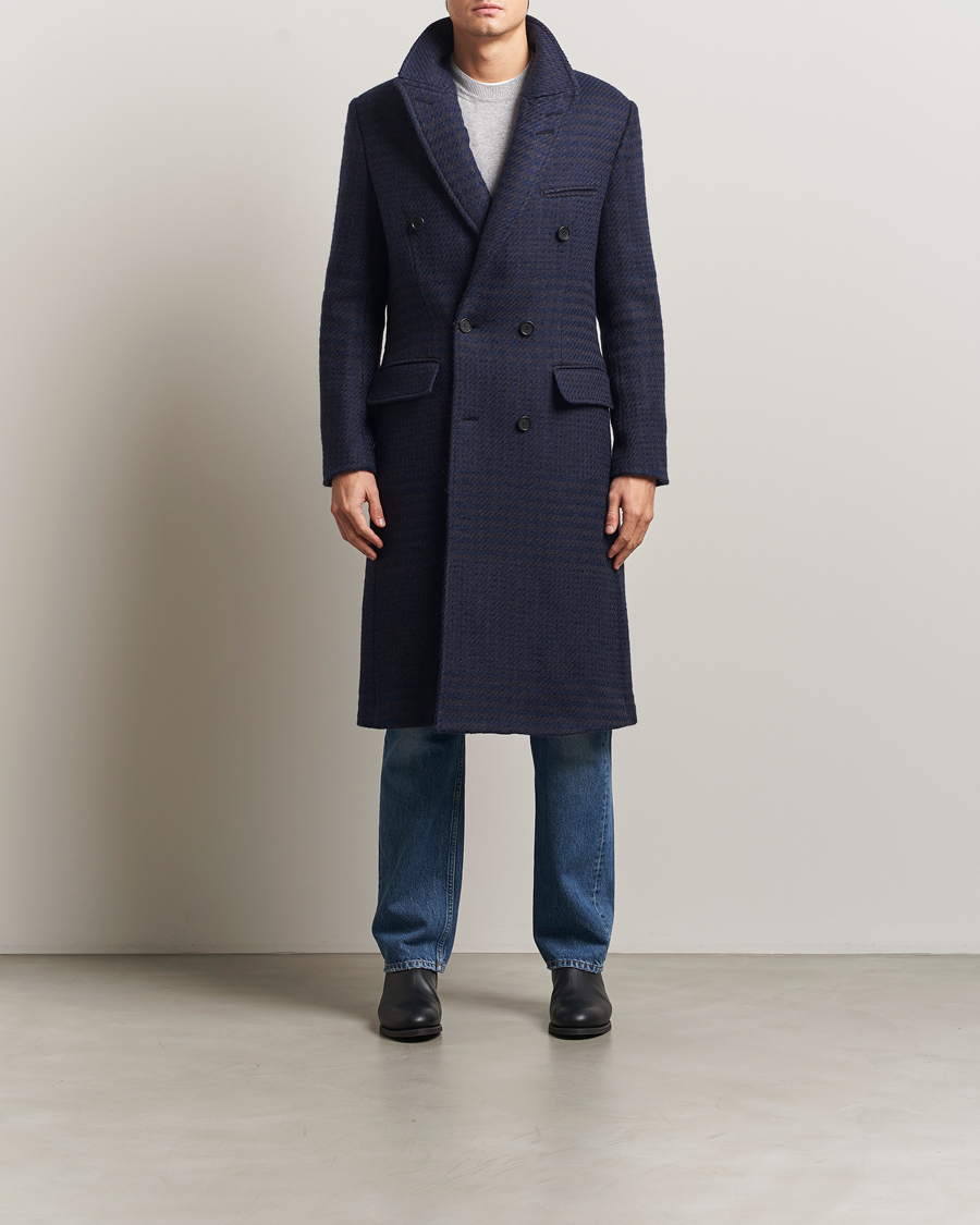 Uomini | Giacche | Tiger of Sweden | Hennri Swedish Wool Double Breasted Coat Light Ink