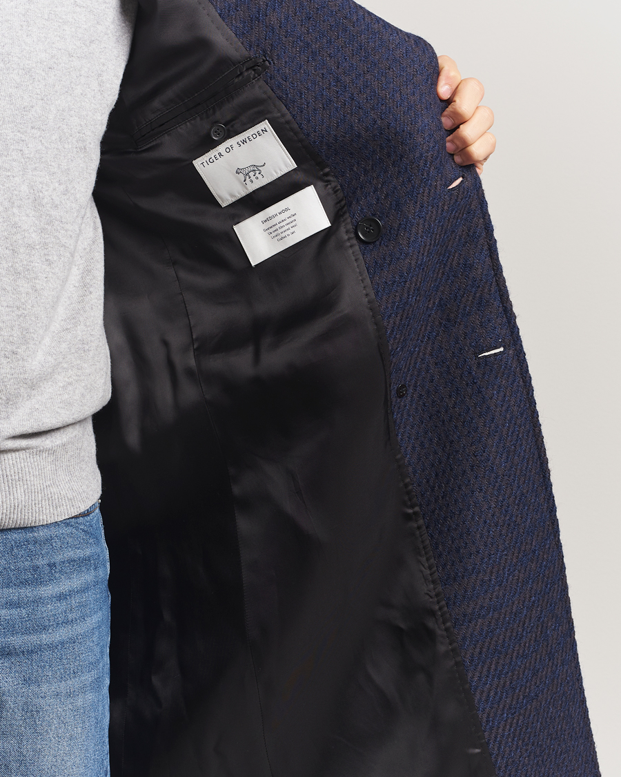 Uomini | Giacche | Tiger of Sweden | Hennri Swedish Wool Double Breasted Coat Light Ink