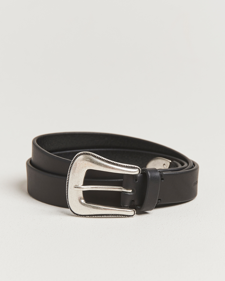 Uomini | Tiger of Sweden Ecus Western Leather Belt Black | Tiger of Sweden | Ecus Western Leather Belt Black
