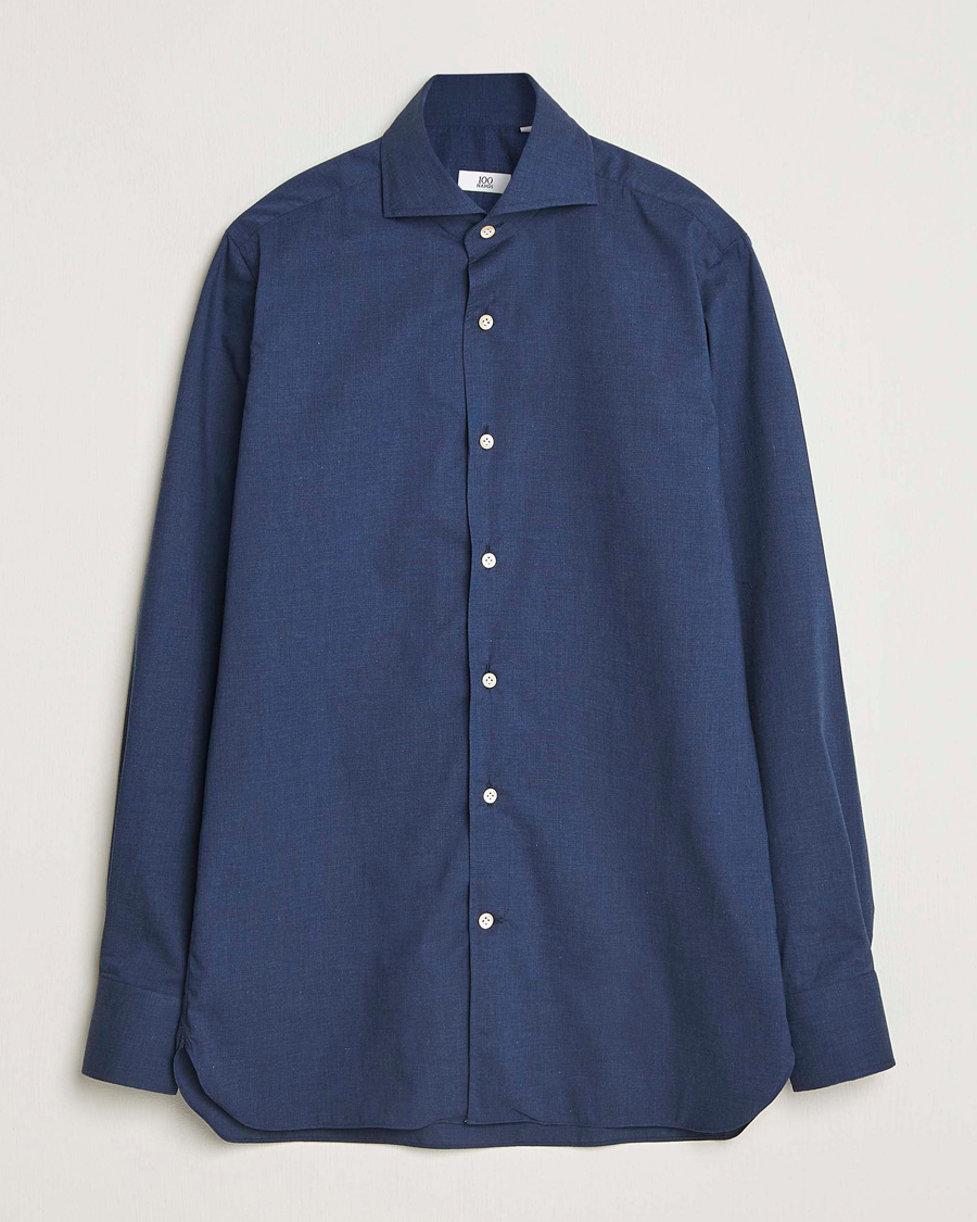 Uomini | Camicie | 100Hands | Cotton Melange Cut Away Shirt Light Blue