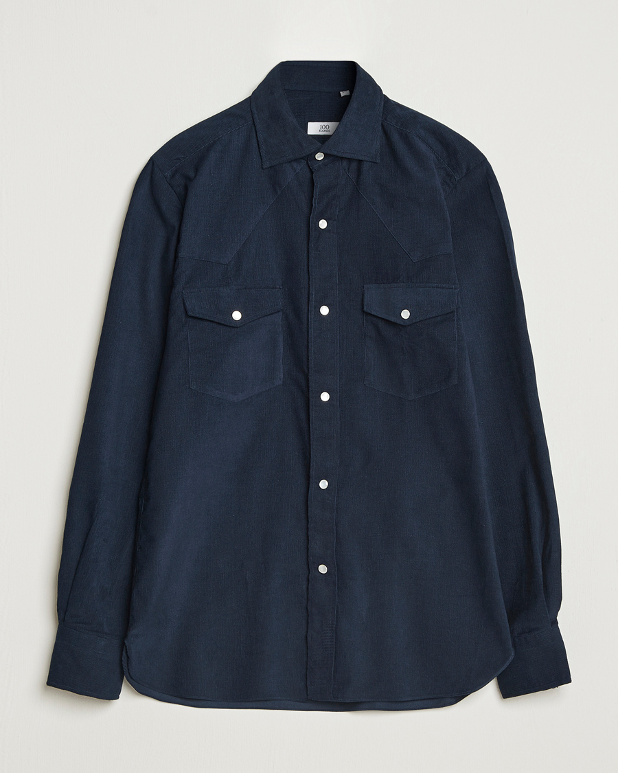 Uomini | Camicie | 100Hands | Western Cord Shirt Navy