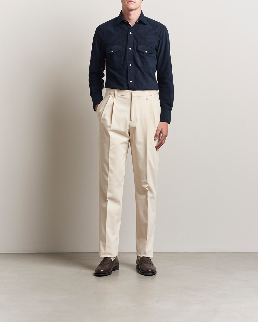 Uomini | Camicie | 100Hands | Western Cord Shirt Navy