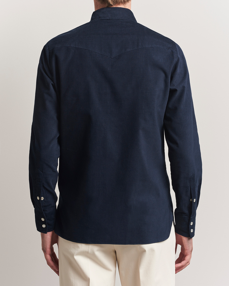 Uomini | Camicie | 100Hands | Western Cord Shirt Navy