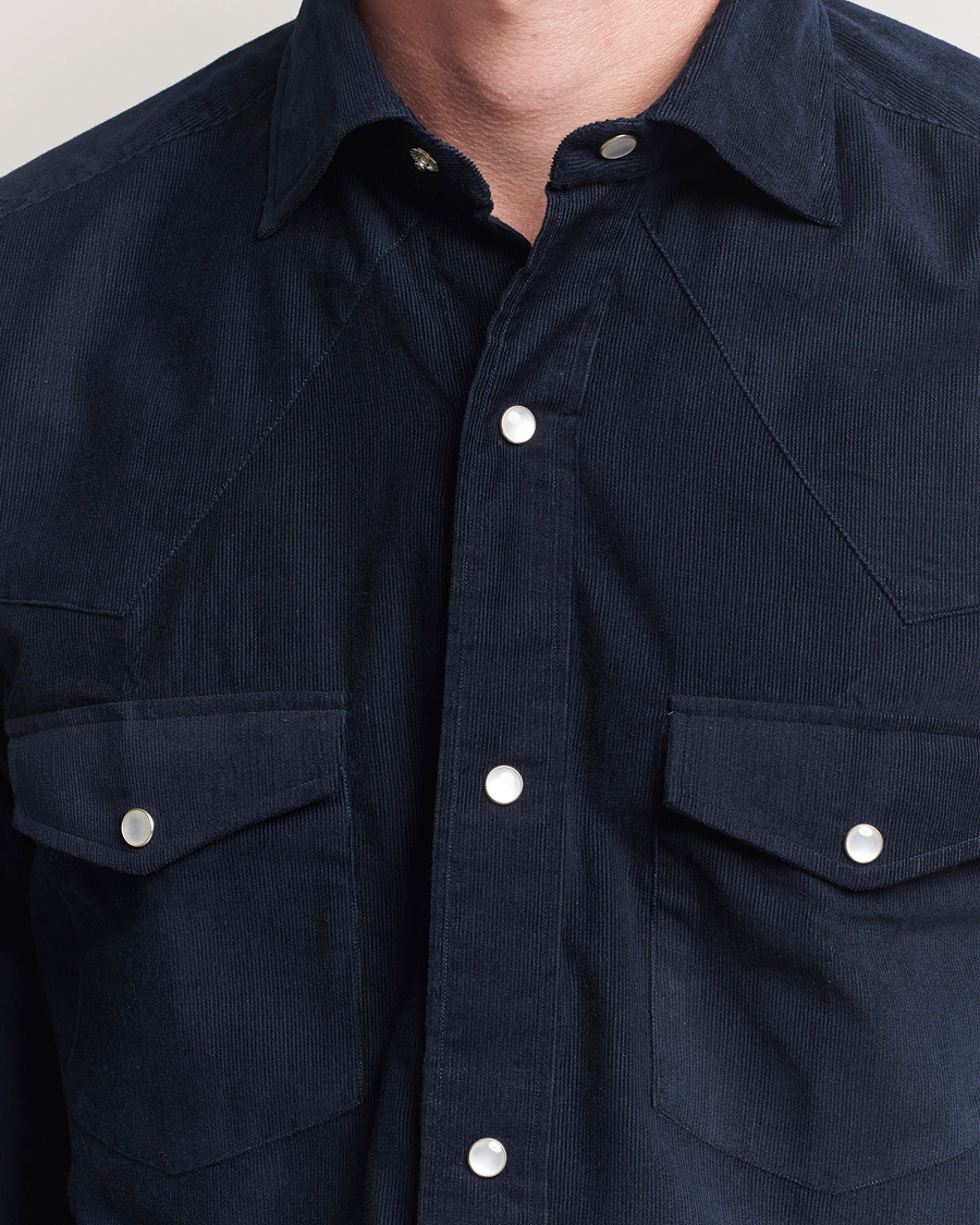 Uomini | Camicie | 100Hands | Western Cord Shirt Navy