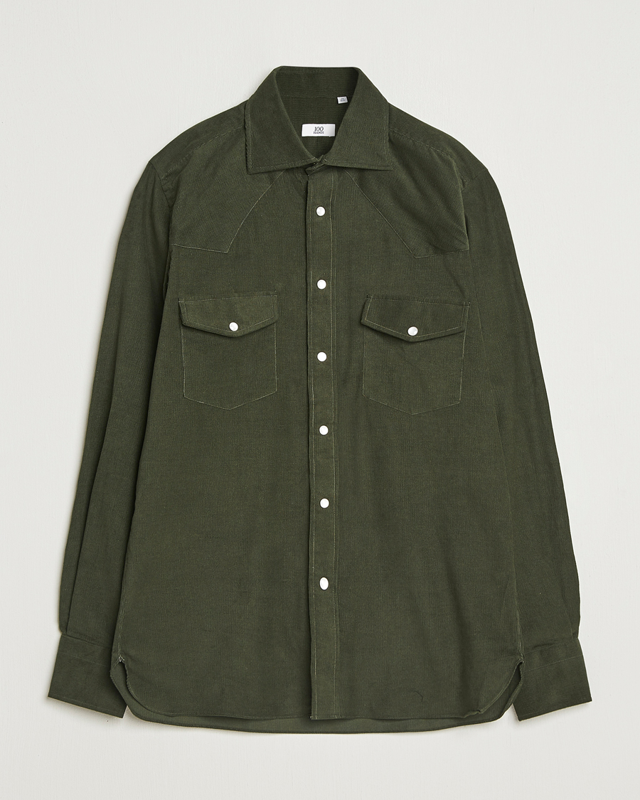 Uomini | Camicie | 100Hands | Western Cord Shirt Olive