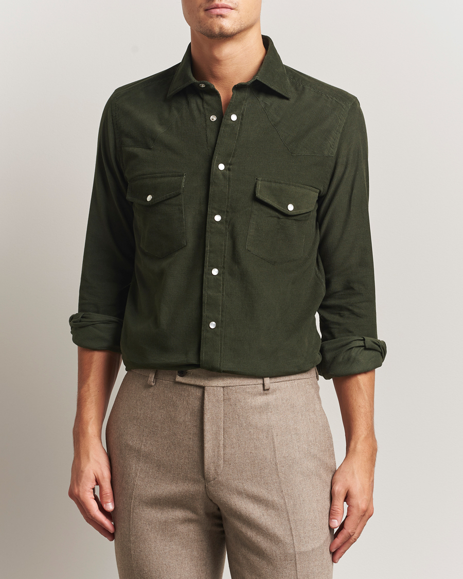 Uomini | Camicie | 100Hands | Western Cord Shirt Olive