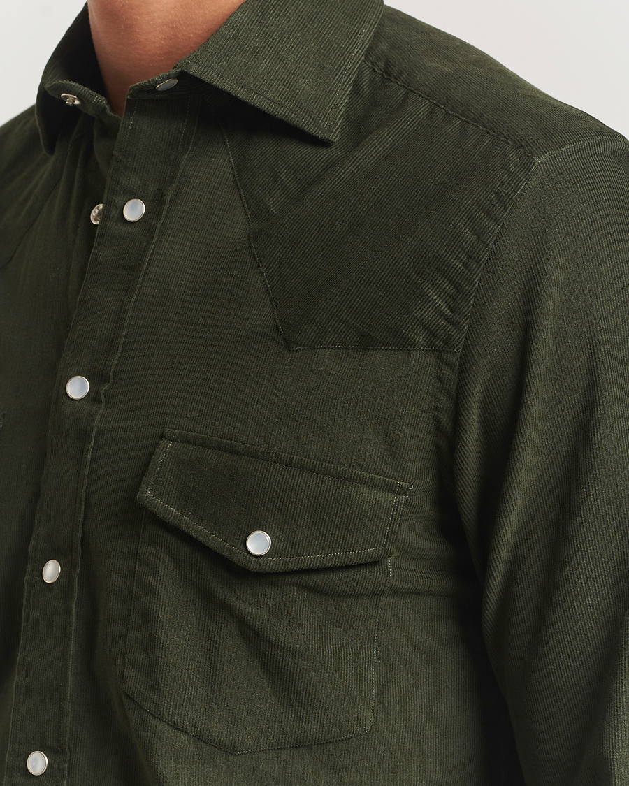 Uomini | Camicie | 100Hands | Western Cord Shirt Olive
