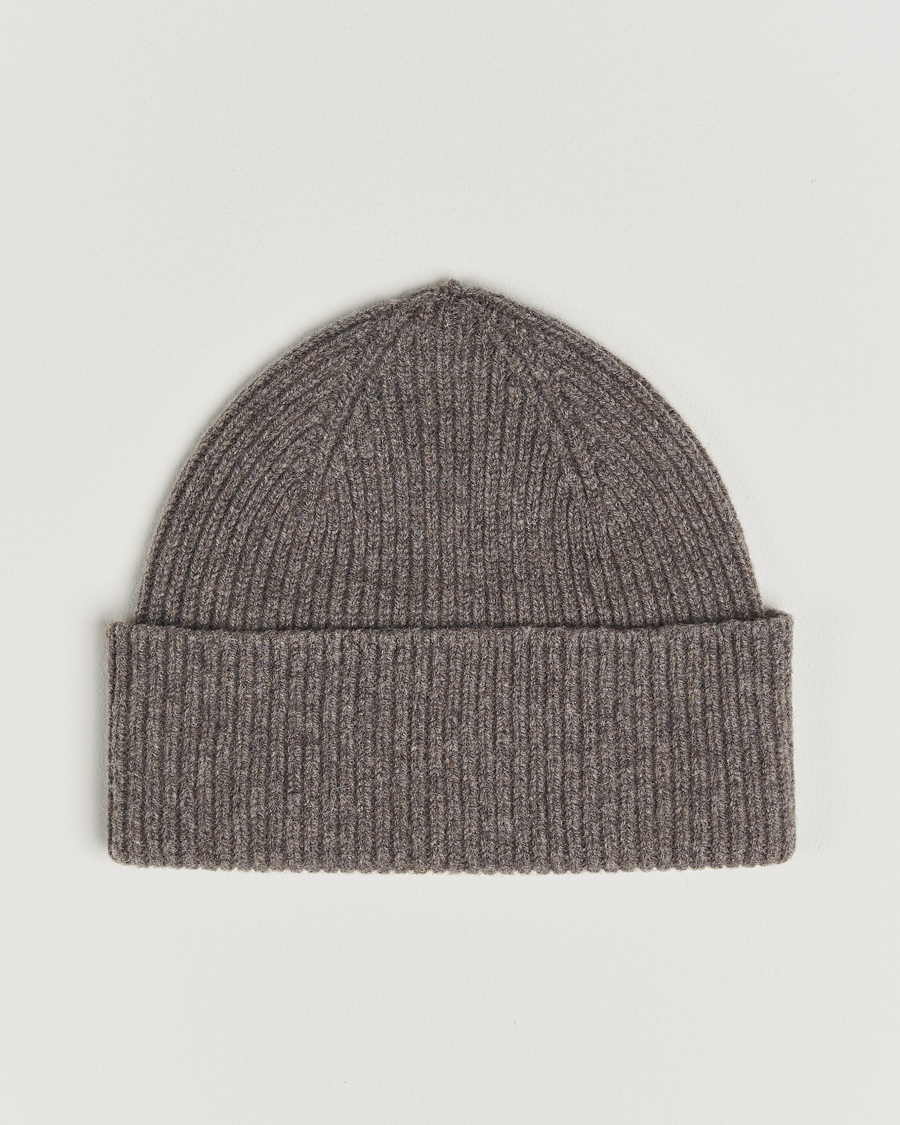 Uomini | Berretti | Robert Mackie | Clyde Lambswool Beanie Light Brown