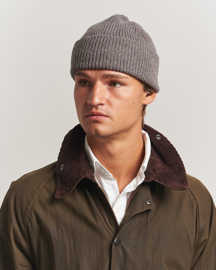 Uomini | Berretti | Robert Mackie | Clyde Lambswool Beanie Light Brown