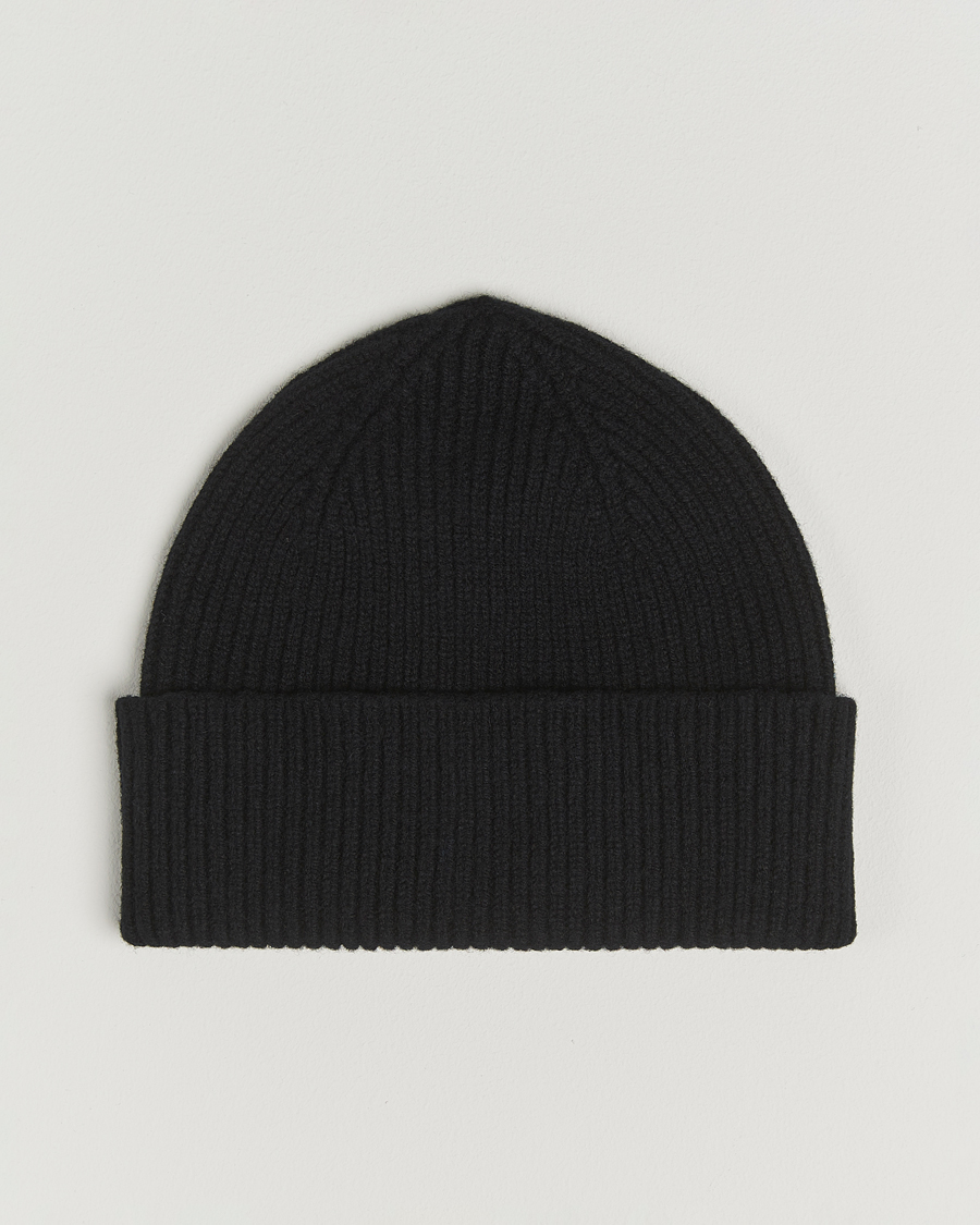 Uomini | Berretti | Robert Mackie | Clyde Lambswool Beanie Black