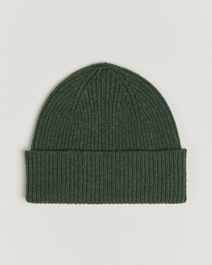 Uomini | Berretti | Robert Mackie | Clyde Lambswool Beanie Green