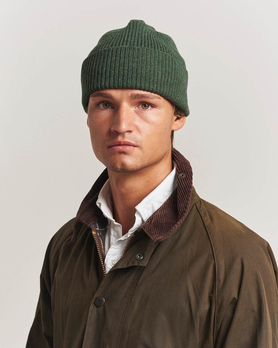 Uomini | Berretti | Robert Mackie | Clyde Lambswool Beanie Green