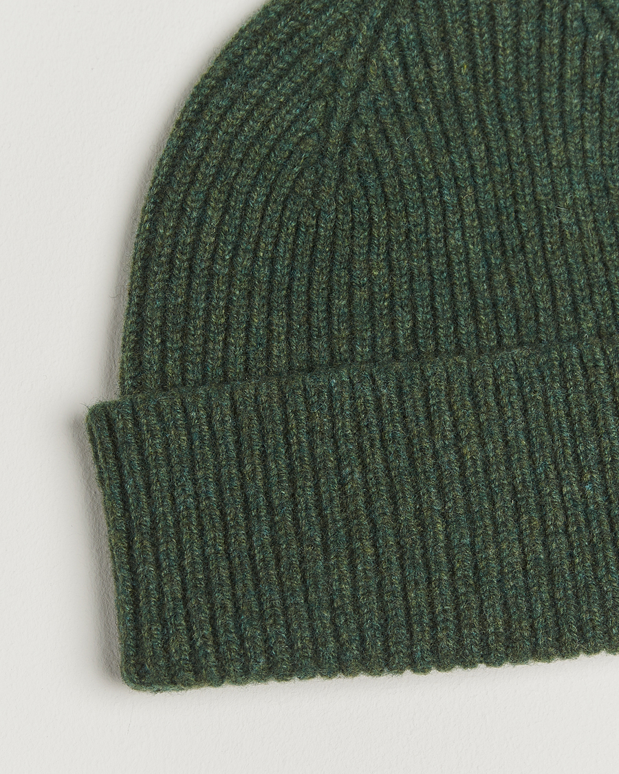 Uomini | Berretti | Robert Mackie | Clyde Lambswool Beanie Green
