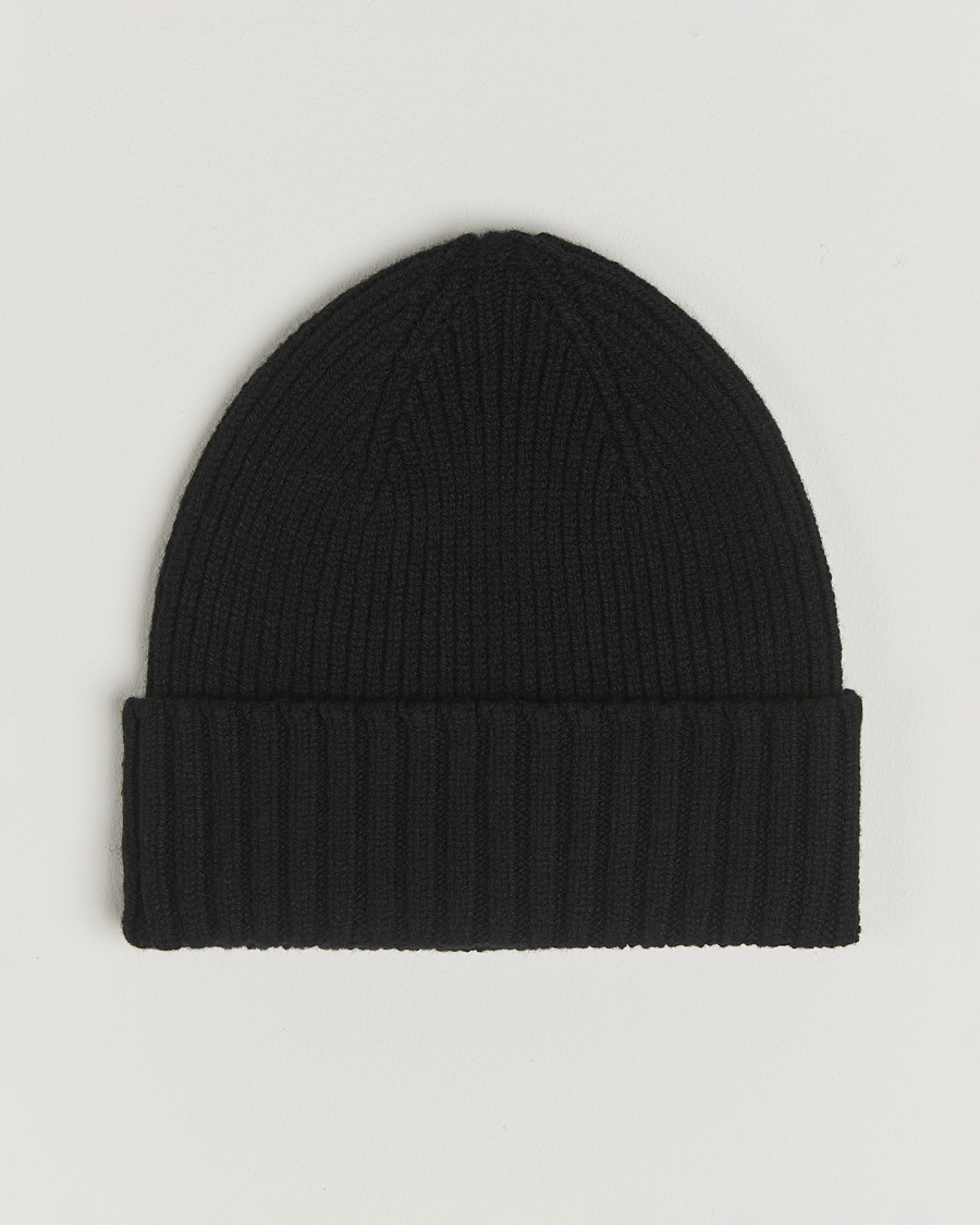 Uomini | Berretti | Robert Mackie | Kingswell Ribbed Wool/Cashmere Beanie Black
