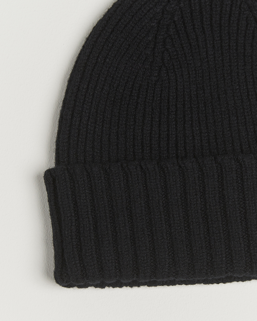 Uomini | Berretti | Robert Mackie | Kingswell Ribbed Wool/Cashmere Beanie Black