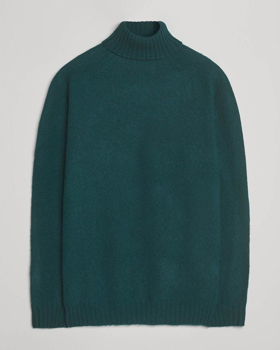 Uomini | Maglieria | Harley Of Scotland | Brushed Supersoft Lambswool Rollneck Tartan
