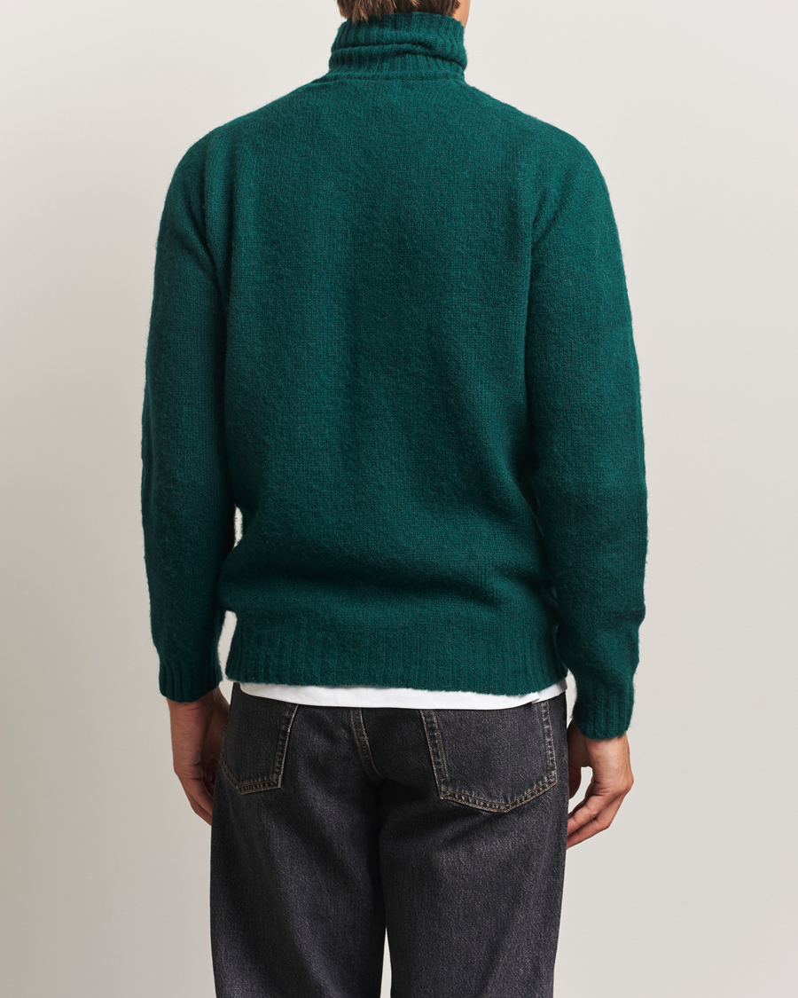 Uomini | Maglieria | Harley Of Scotland | Brushed Supersoft Lambswool Rollneck Tartan