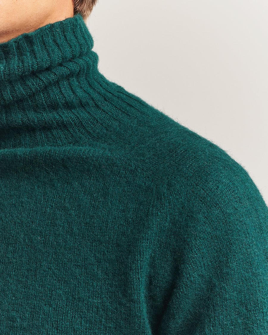 Uomini | Maglieria | Harley Of Scotland | Brushed Supersoft Lambswool Rollneck Tartan