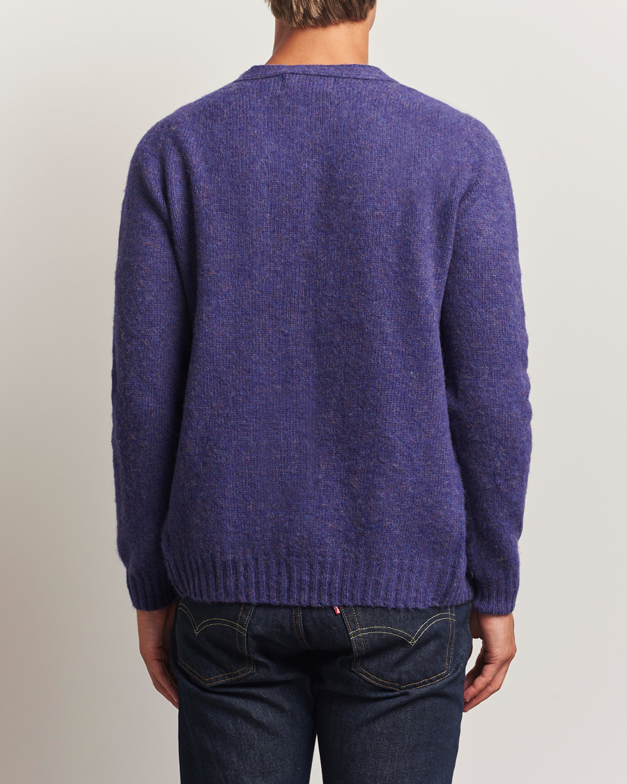Uomini | Maglieria | Harley Of Scotland | Brushed Supersoft Lambswool Cardigan Iris