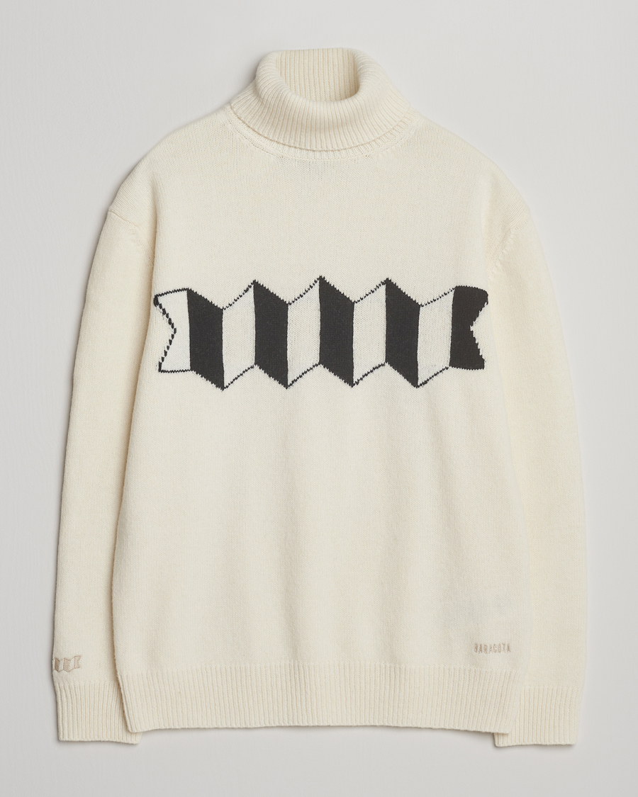 Uomini | Maglieria | Baracuta | Flag Logo Wool Turtleneck Antique White