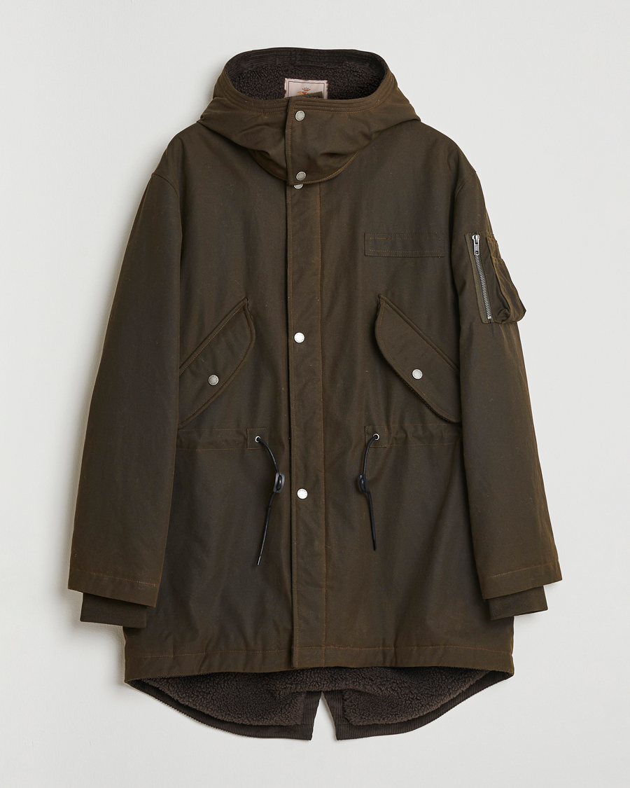 Uomini | Giacche | Baracuta | Waxed Sherling Lined Parka Deep Moss