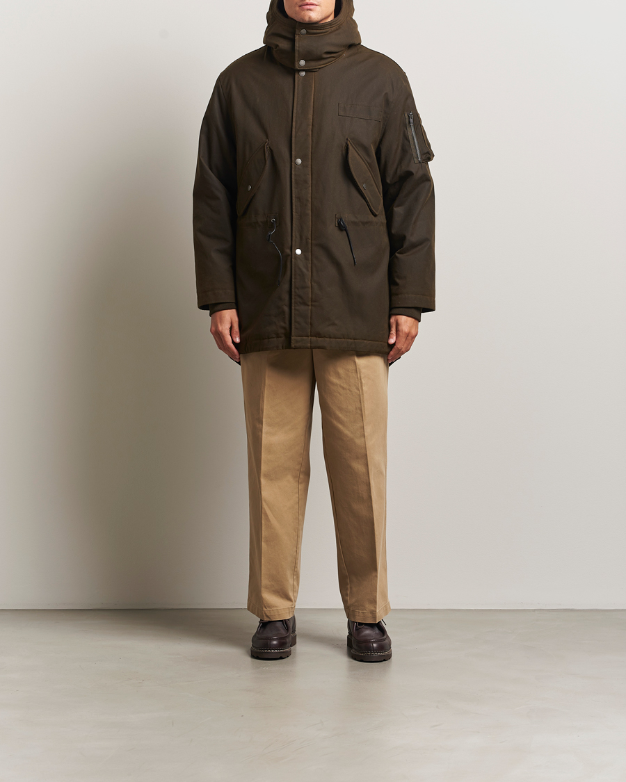 Uomini | Giacche | Baracuta | Waxed Sherling Lined Parka Deep Moss