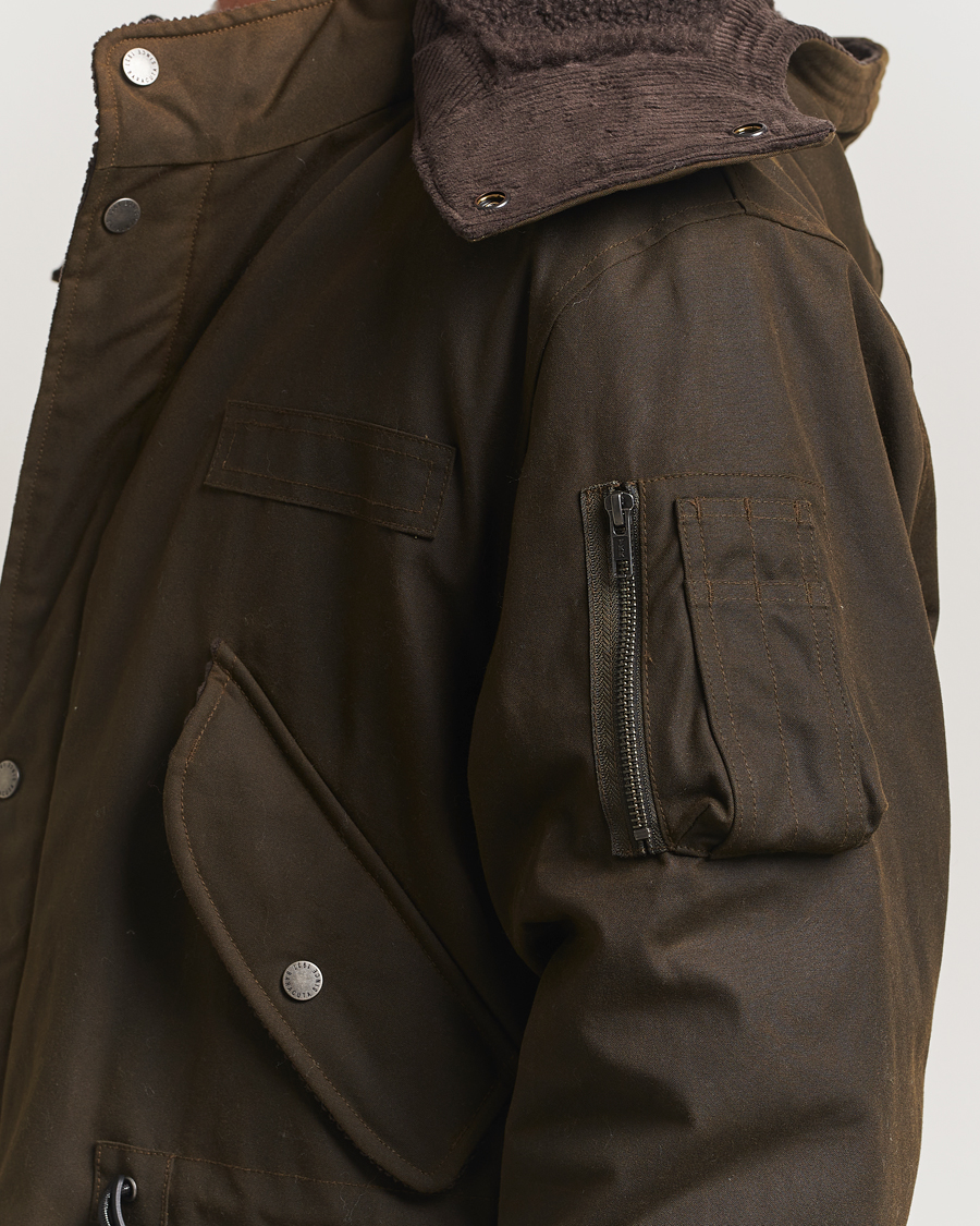 Uomini | Giacche | Baracuta | Waxed Sherling Lined Parka Deep Moss