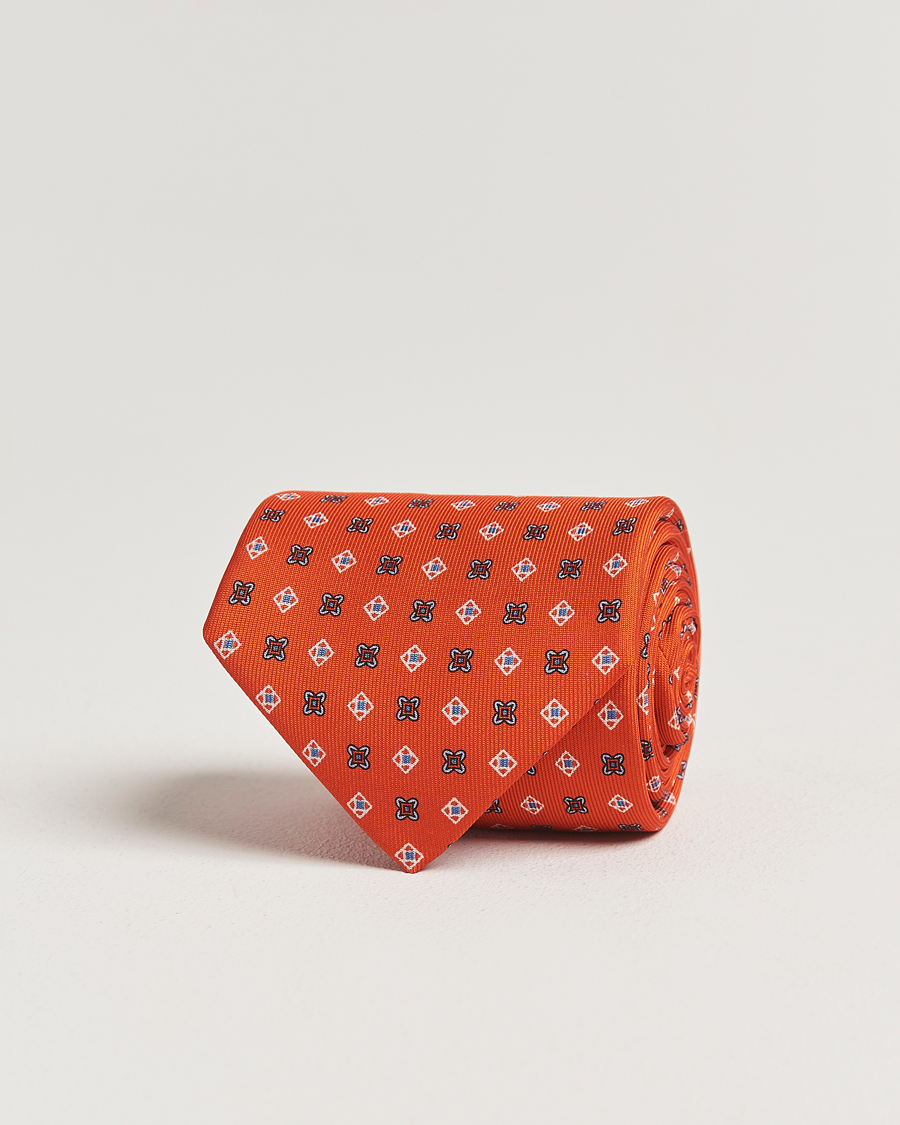 Uomini | Cravatte | E. Marinella | 3-Fold Printed Silk Tie Red