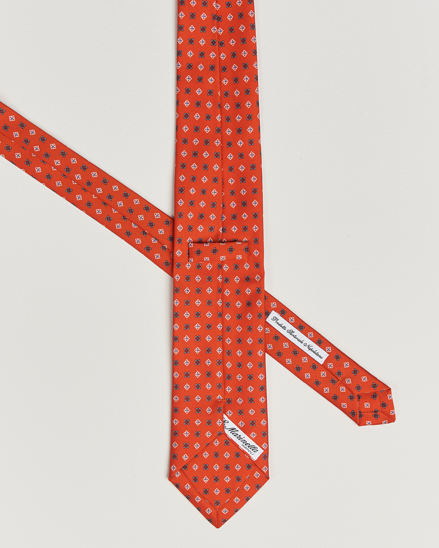 Uomini | Cravatte | E. Marinella | 3-Fold Printed Silk Tie Red