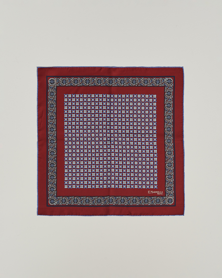 Uomini | E. Marinella Silk Pocket Square Burgundy | E. Marinella | Silk Pocket Square Burgundy