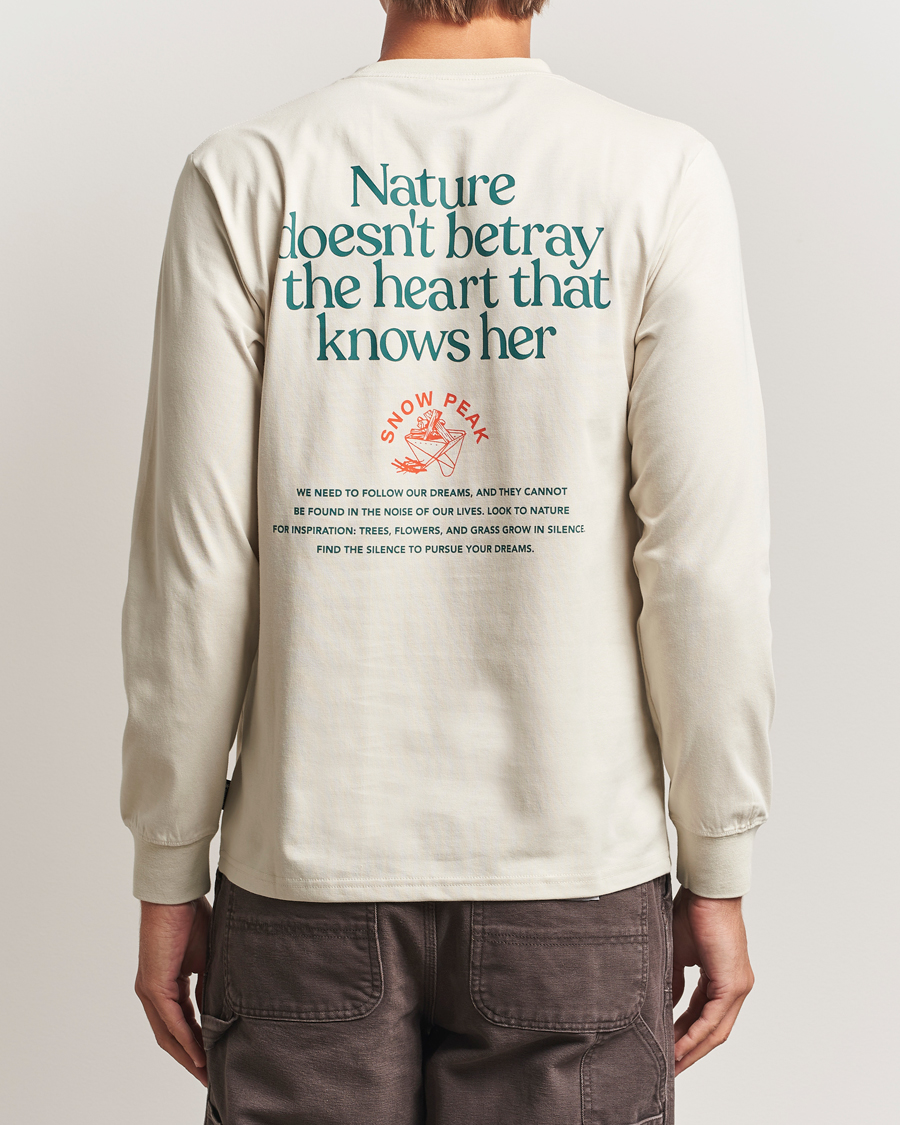 Uomini | T-shirt | Snow Peak | Graphic Long Sleeve T-Shirt Ivory