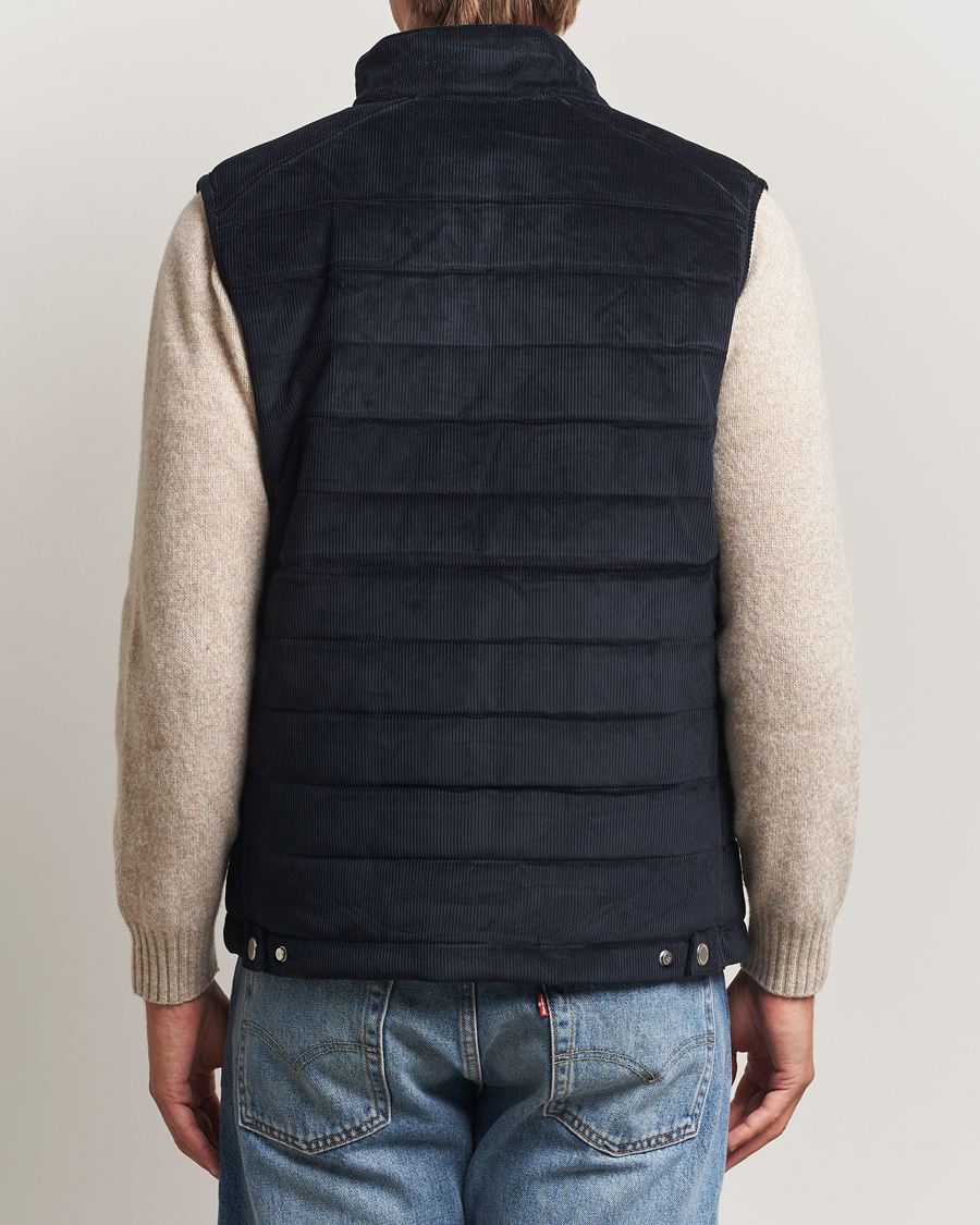 Uomini | Giacche | Morris | Ted Quilted Cord Vest Blue
