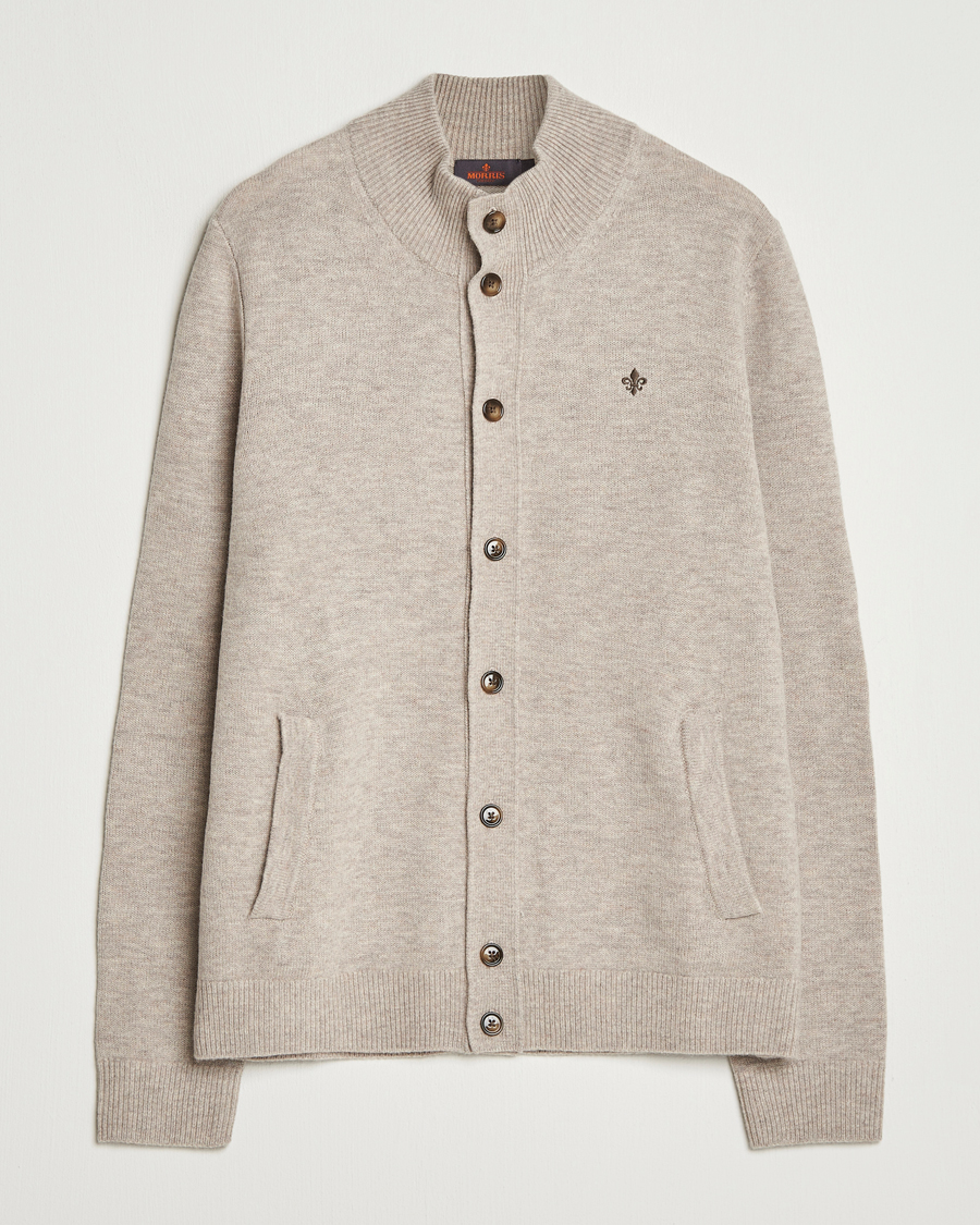 Uomini | Maglieria | Morris | Hertford Button Cardigan Khaki