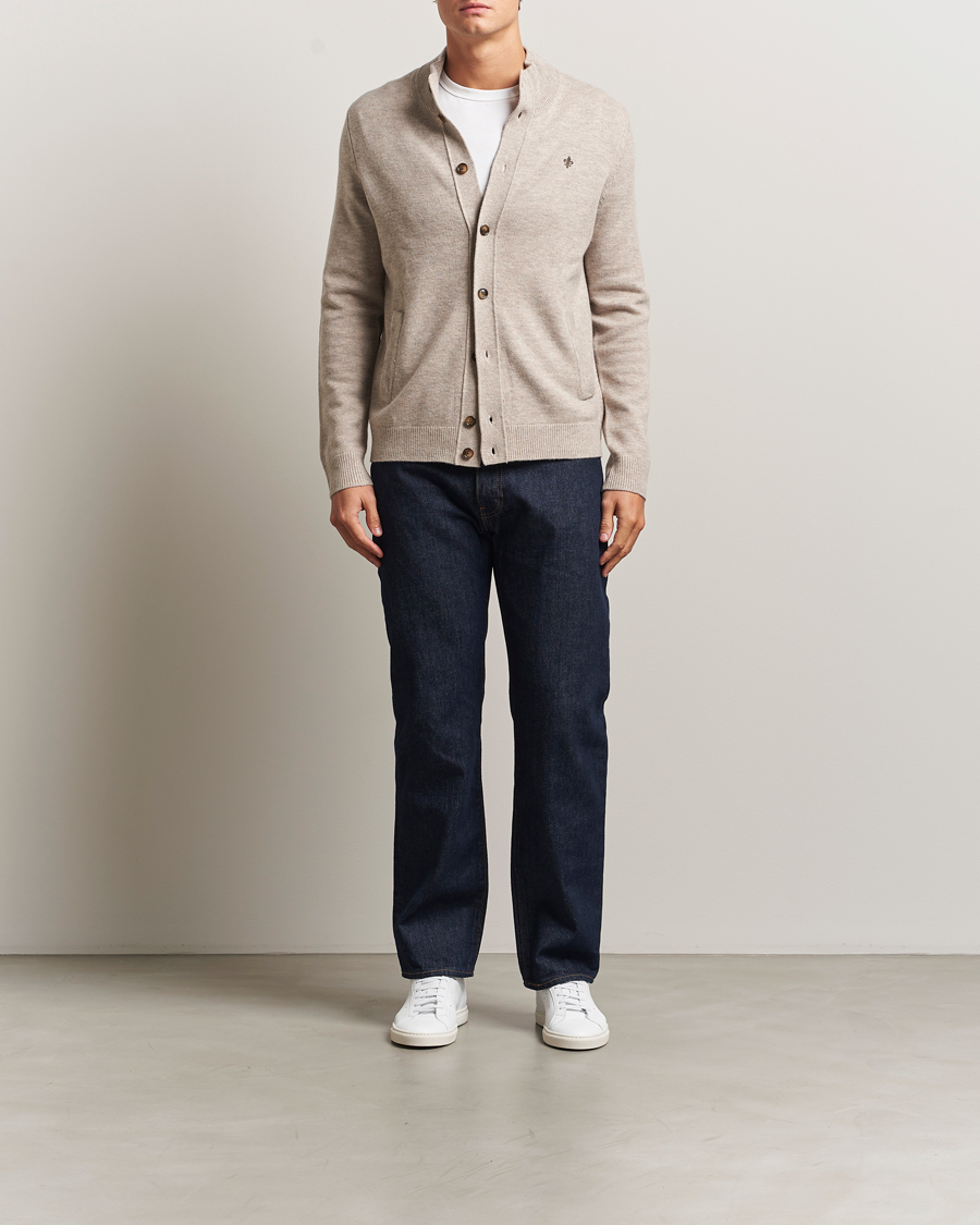 Uomini | Maglieria | Morris | Hertford Button Cardigan Khaki