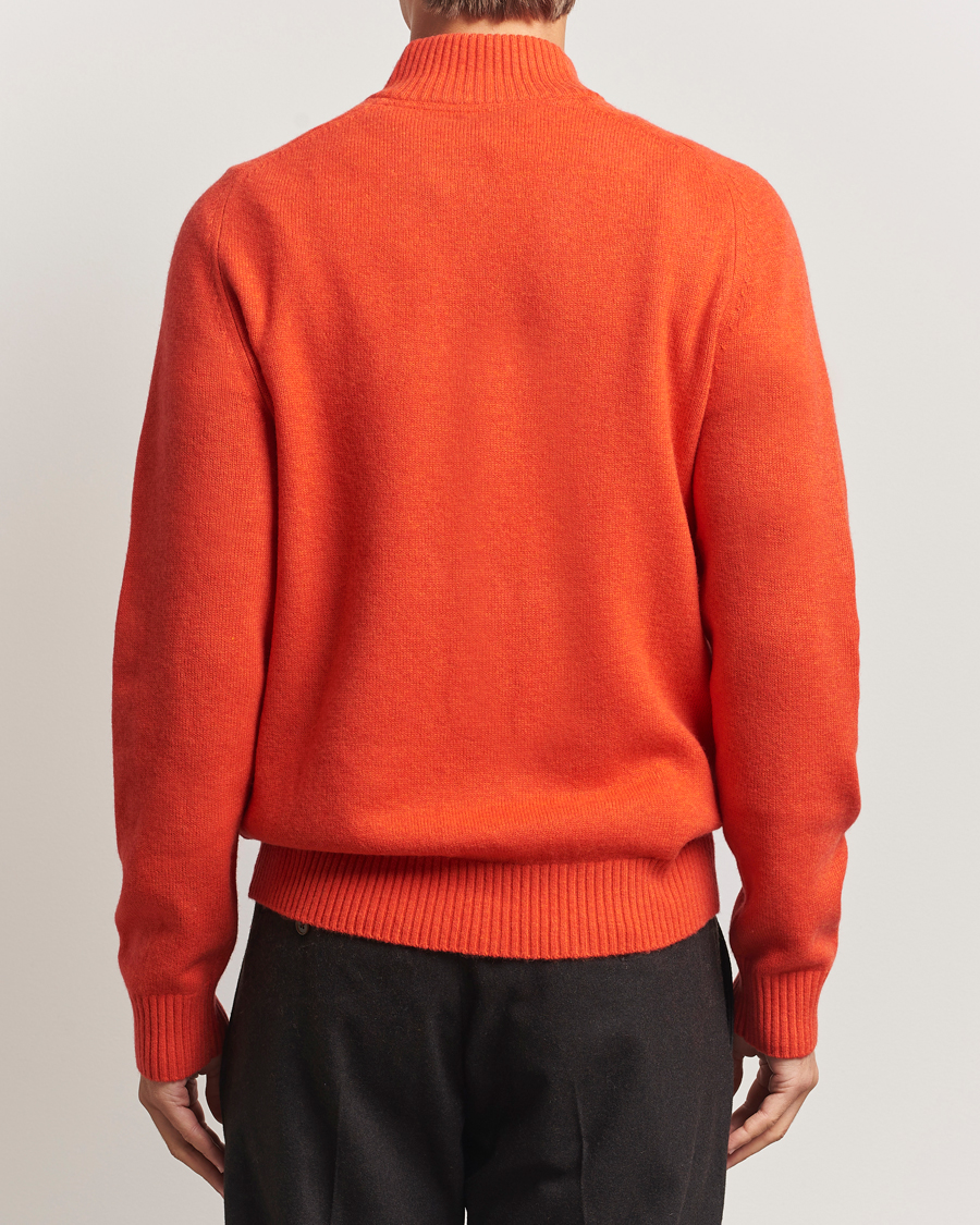 Uomini | Maglieria | Morris | Hertford Lambswool Merino Half Zip Red