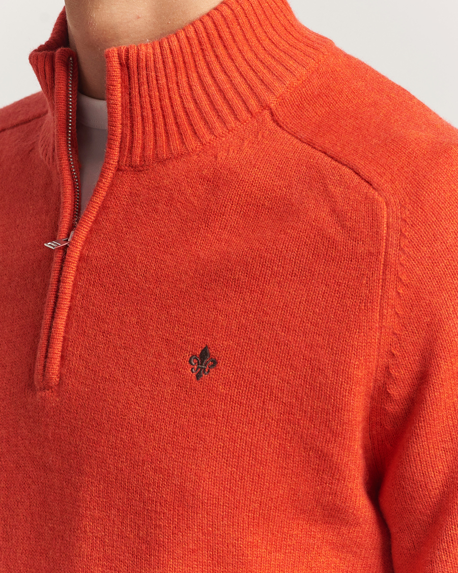 Uomini | Maglieria | Morris | Hertford Lambswool Merino Half Zip Red