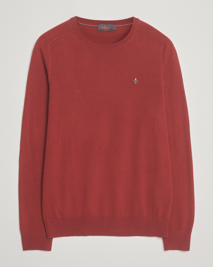 Uomini | Maglieria | Morris | Merino O-Neck Red