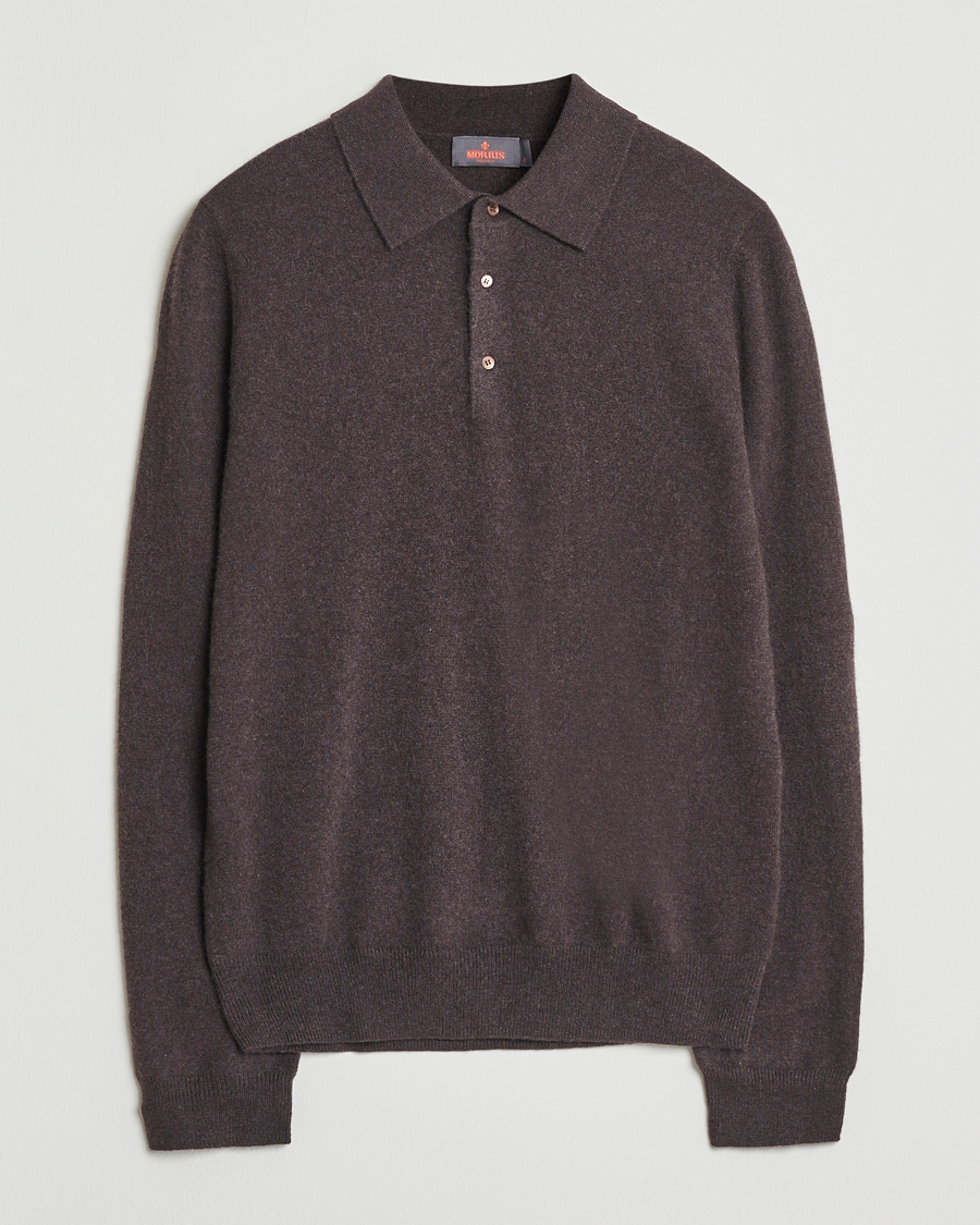 Uomini | Maglieria | Morris | Cashmere Polo Neck Brown