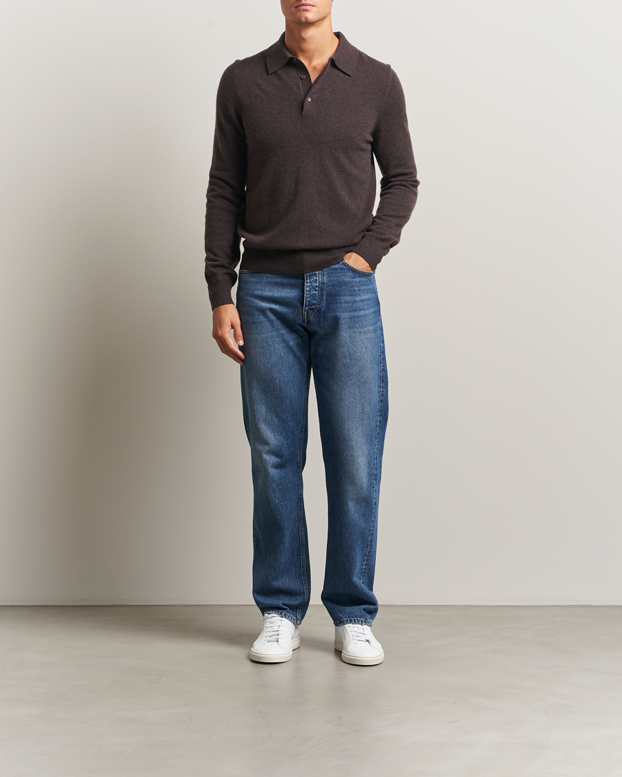 Uomini | Maglieria | Morris | Cashmere Polo Neck Brown