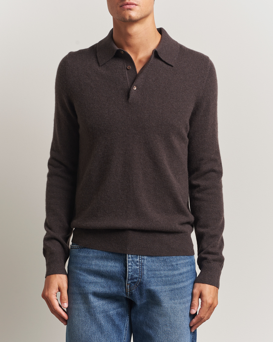 Uomini | Maglieria | Morris | Cashmere Polo Neck Brown