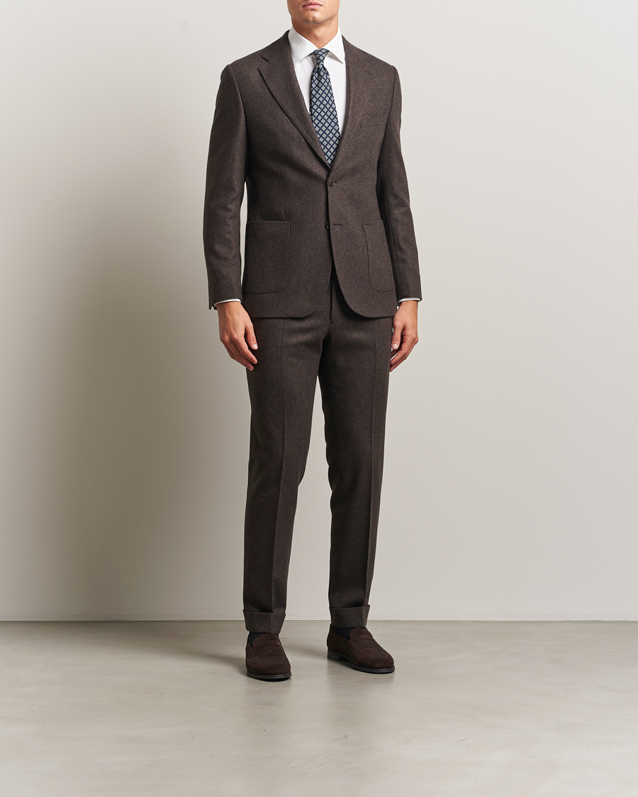 Uomini | Blazers | Morris | Flannel Wool Blazer Brown