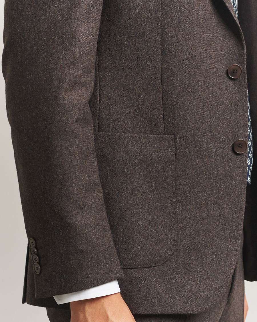 Uomini | Blazers | Morris | Flannel Wool Blazer Brown