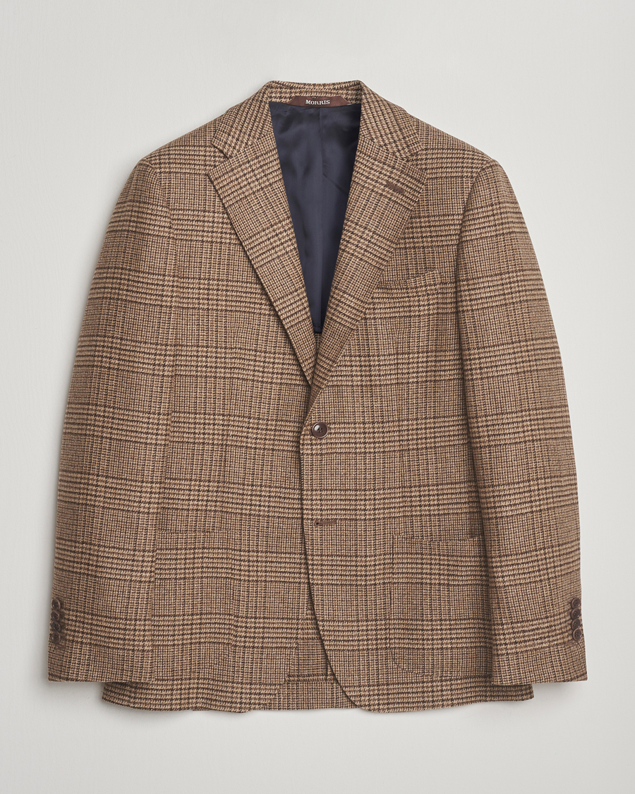 Uomini | Blazers | Morris | Wool Silk Houndstooth Blazer Brown