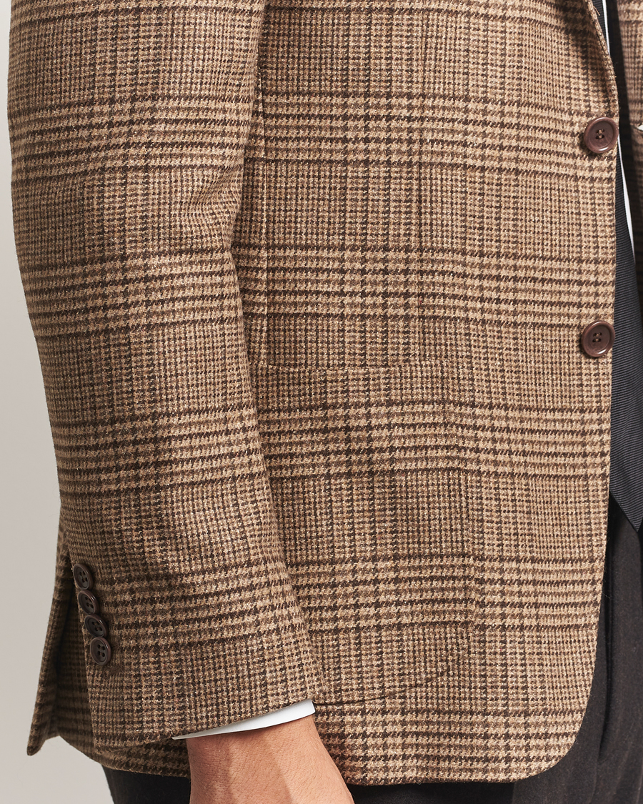 Uomini | Blazers | Morris | Wool Silk Houndstooth Blazer Brown