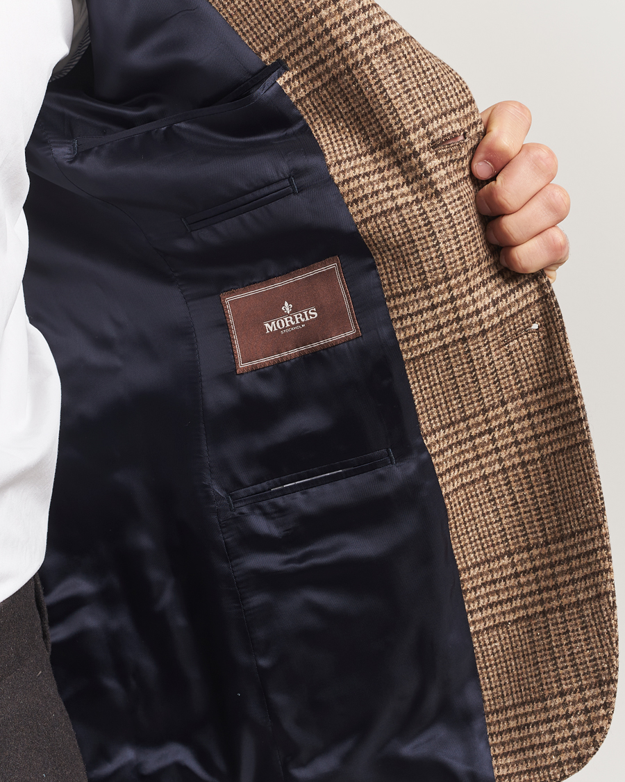 Uomini | Blazers | Morris | Wool Silk Houndstooth Blazer Brown