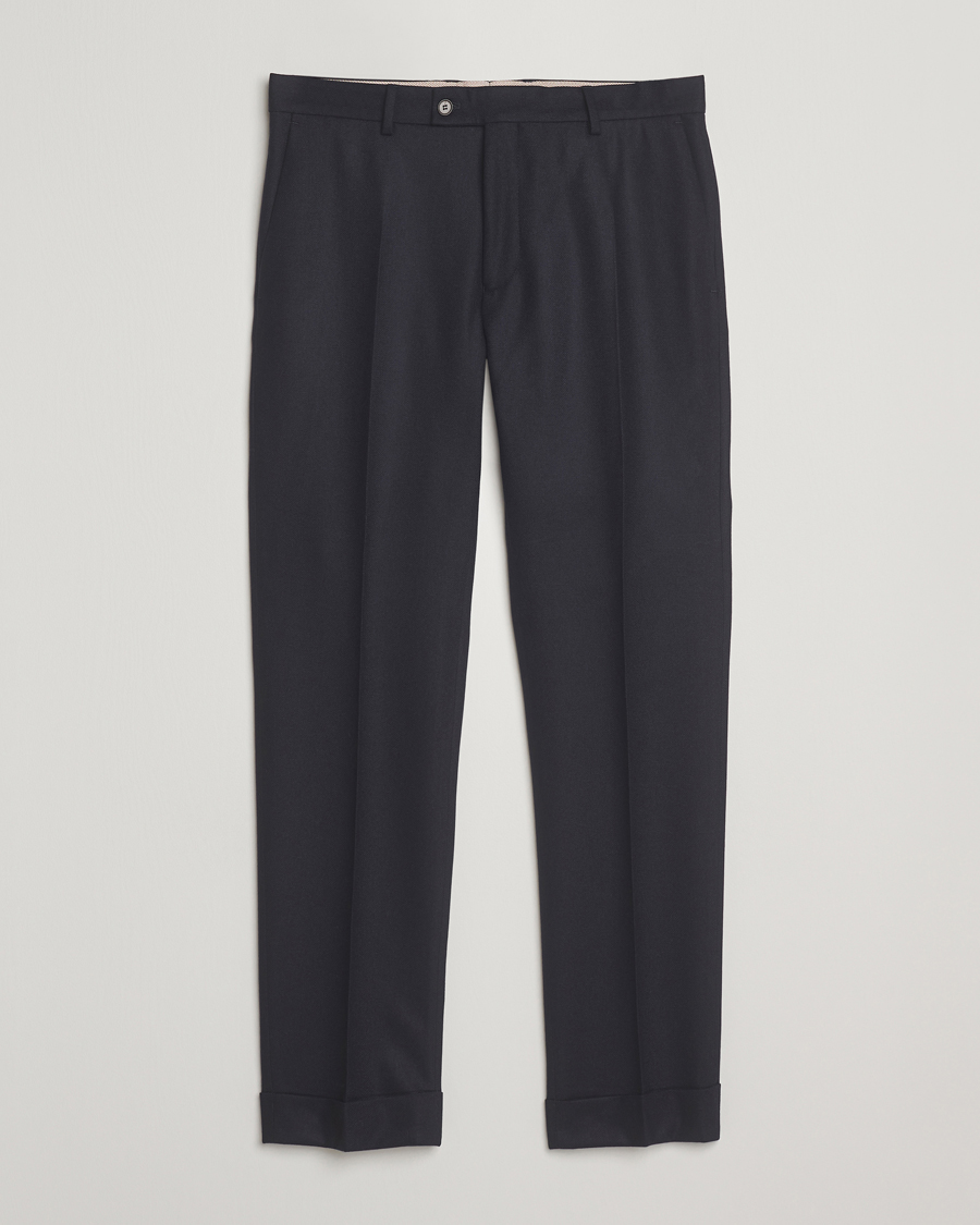 Uomini | Pantaloni | Morris | Jack Flannel Trousers Navy