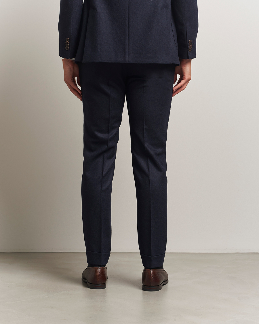 Uomini | Pantaloni | Morris | Jack Flannel Trousers Navy