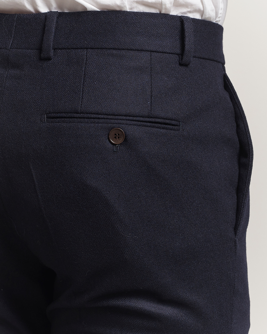 Uomini | Pantaloni | Morris | Jack Flannel Trousers Navy
